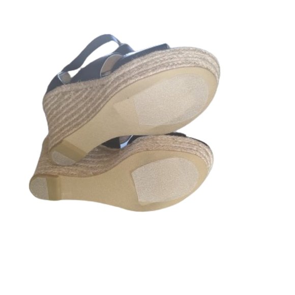 KARL LAGERFELD Black and Tan Wedge Platform Sandals Size 6 NEW NWOT - Picture 8 of 8